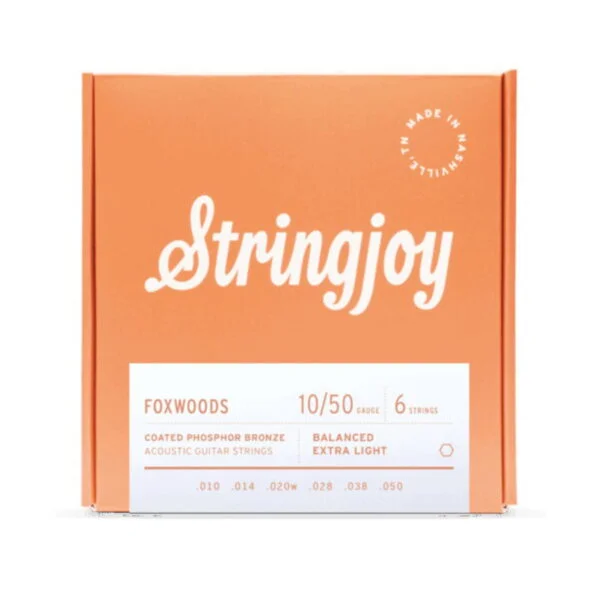 Stringjoy Foxwoods | Extra Light Gauge (10-50) Coated Phosphor Bronze Acoustic Guitar Strings