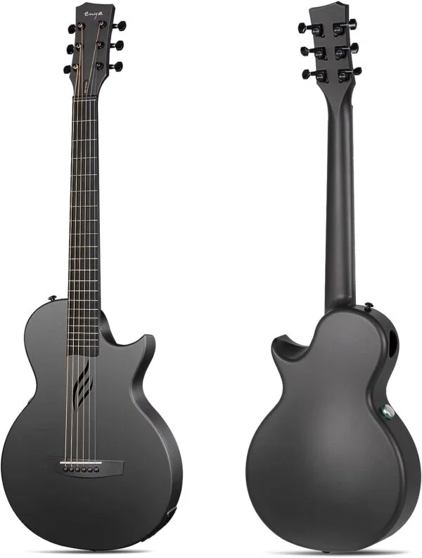 Enya NOVA GO SP1 Black TransAcoustic & Electric Guitar Smart Carbon Fiber Acoustic 35 Inch with Pickup, Case, Strap, Cable - Image 4