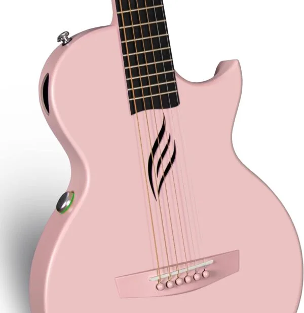 Enya NOVA GO SP1 Pink TransAcoustic & Electric Guitar Smart Carbon Fiber Acoustic 35 Inch with Pickup, Case, Strap, Cable - Image 6