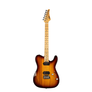 Eart TL-380 Solid Body Electric Guitars With Tremolo Humbucker Pickups, Honey Burst Color