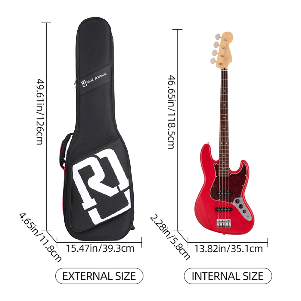 Real Mission Coolvox-B Black Premium Electric Bass Guitar Soft Case - Image 2